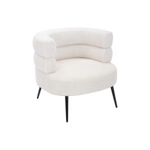 Sillón de tela rizada blanco CAMEDO