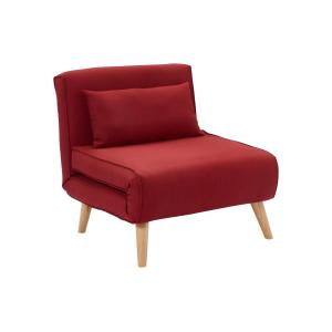 Sillón cama POSIO de tela - Rojo