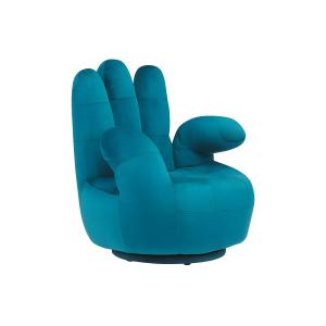 Sillón con forma de mano pivotante CATCHY de terciopelo – V…