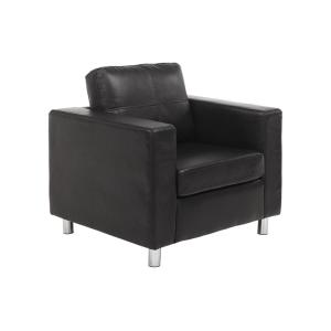 Sillón de piel sintética ACKLEY - Negro