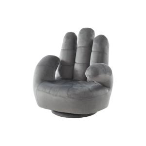 Sillón infantil pivotante de terciopelo con forma de mano C…