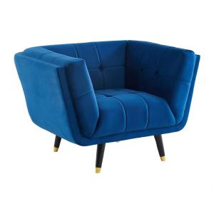 Sillón SAMANTHA II de terciopelo - Azul noche