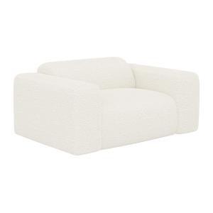 Sillón de tela rizada blanco POGNI de Maison Céphy