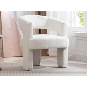 Sillón de bucle de tela blanco FONTANOVA