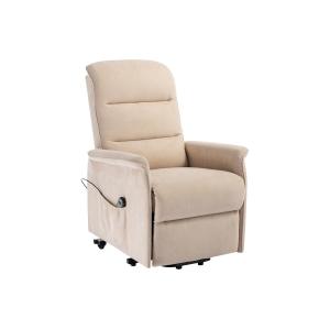 Sillón reclinable eléctrico de tela beige CAPUCINE