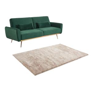 Conjunto sofá de 3 plazas convertible clic-clac verde pino…