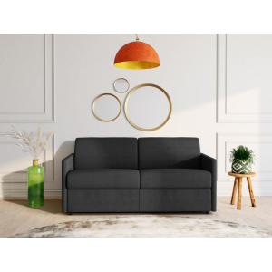 Sofá cama italiano 4 plazas de tela CALIFE - Gris - Cama 16…