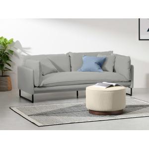 Sofá de 3 plazas de algodón y lino gris claro MIROSE