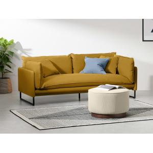 Sofá de 3 plazas de algodón y lino amarillo MIROSE
