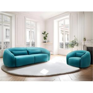Sofá de 3 plazas de tela azul turquesa STEFIAN