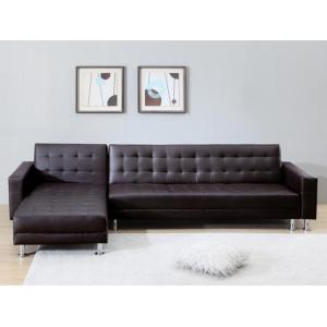 Sofá cama rinconero WILLIS - Ángulo reversible - Piel sinté…