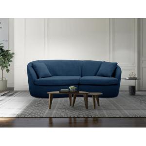 Sofá de 3 plazas de tela azul LORRAINE
