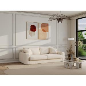 Sofá de 3 plazas de tela beige JULINA