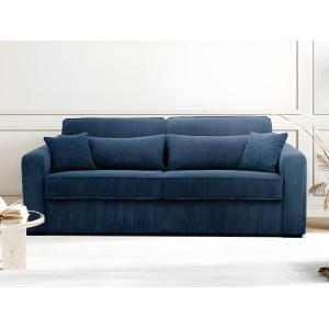 Sofá cama de 4 plazas tipo italiano de pana azul - Base de…
