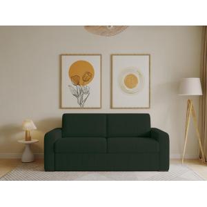 Sofá cama 3 plazas tipo italiano de pana verde pino - Medid…