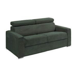 Sofá cama de 3 plazas de pana verde - Cama de 140 cm - Colc…