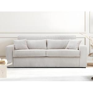 Sofá cama de 3 plazas de estilo italiano de tela crema - Me…