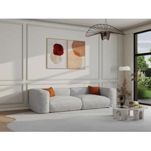 Sofá de 3 plazas de tela jaspeada gris LELIO