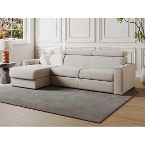 Sofá cama esquinero reversible tipo italiano de tela beige…