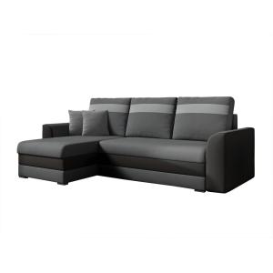 Sofá-cama rinconero y reversible GIANY de tela - Antracita…