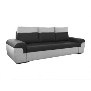 Sofá-cama de 3 plazas GABY de tela - Bicolor negro y gris c…