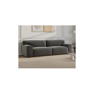 Sofá de 3 plazas de terciopelo gris OTRANO