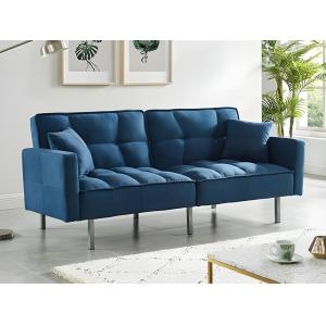 Sofá cama de 3 plazas de tela MINEY - Azul