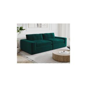 Sofá de 3 plazas de terciopelo verde esmeralda AMAURY