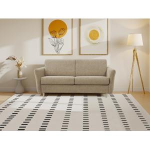 Sofá cama de 3 plazas tipo italiano de tela color beige - C…