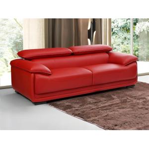 Sofá de 3 plazas de piel MACELO - Rojo