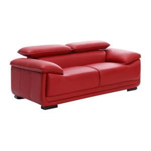 Sofá de 2 plazas de piel MACELO - Rojo
