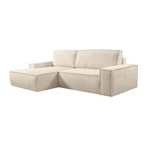 Sofá cama rinconera de tela bouclette beige AMELIA de PASCA…