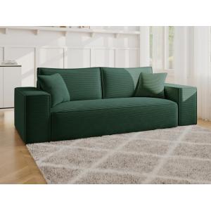 Sofá cama de 3 plazas tipo italiano de pana color verde pin…