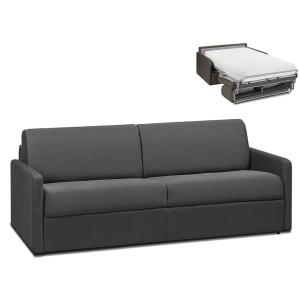 Sofá cama italiano 4 plazas de tela CALIFE - Gris - Cama 16…