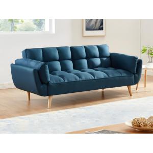 Sofá cama de 3 plazas de tela LOELINE - Azul