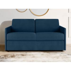 Sofá cama italiano 2 plazas de tela CALIFE - Azul oscuro -…