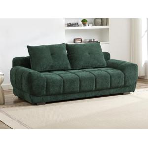 Sofá cama de 3 plazas de tela verde FERLI