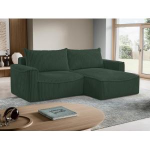 Sofá cama rinconero reversible de pana en verde ASTURIO