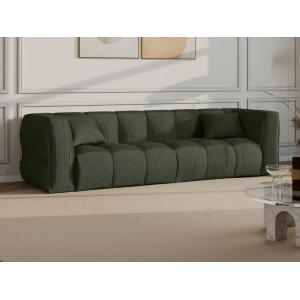 Sofá de 4 plazas de pana verde NAEMIA de Maison Céphy