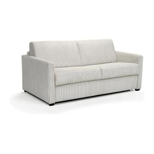 Sofá cama de 3 plazas de pana beige TOMAKA