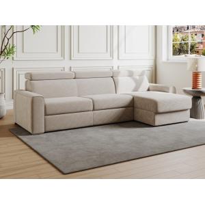 Sofá cama esquinero reversible rápido de pana beige - Cama…