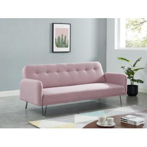 Sofá cama de 3 plazas de tela TESS - Rosa - Venta Unica