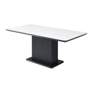 Mesa de comedor para 6 personas en cerámica y MDF - Efecto…