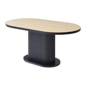 Mesa de comedor para 6 personas en MDF - Natural y Negro -…