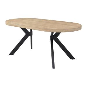 Mesa de comedor 6 personas de MDF y acero - Natural claro y…