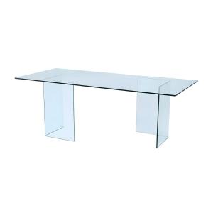 Mesa de comedor COLEDON - 8 cubiertos - Cristal templado