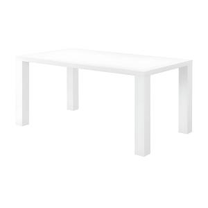 Mesa de comedor MONICA - 6 comensales - MDF lacado blanco