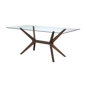Mesa de comedor BELINDA - 6 comensales - Cristal templado y…