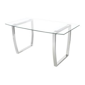 Mesa de comedor IMELDA - 6 comensales - Cristal templado y…