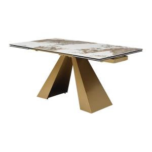 Mesa extensible de comedor para 6 a 10 personas de vidrio t…